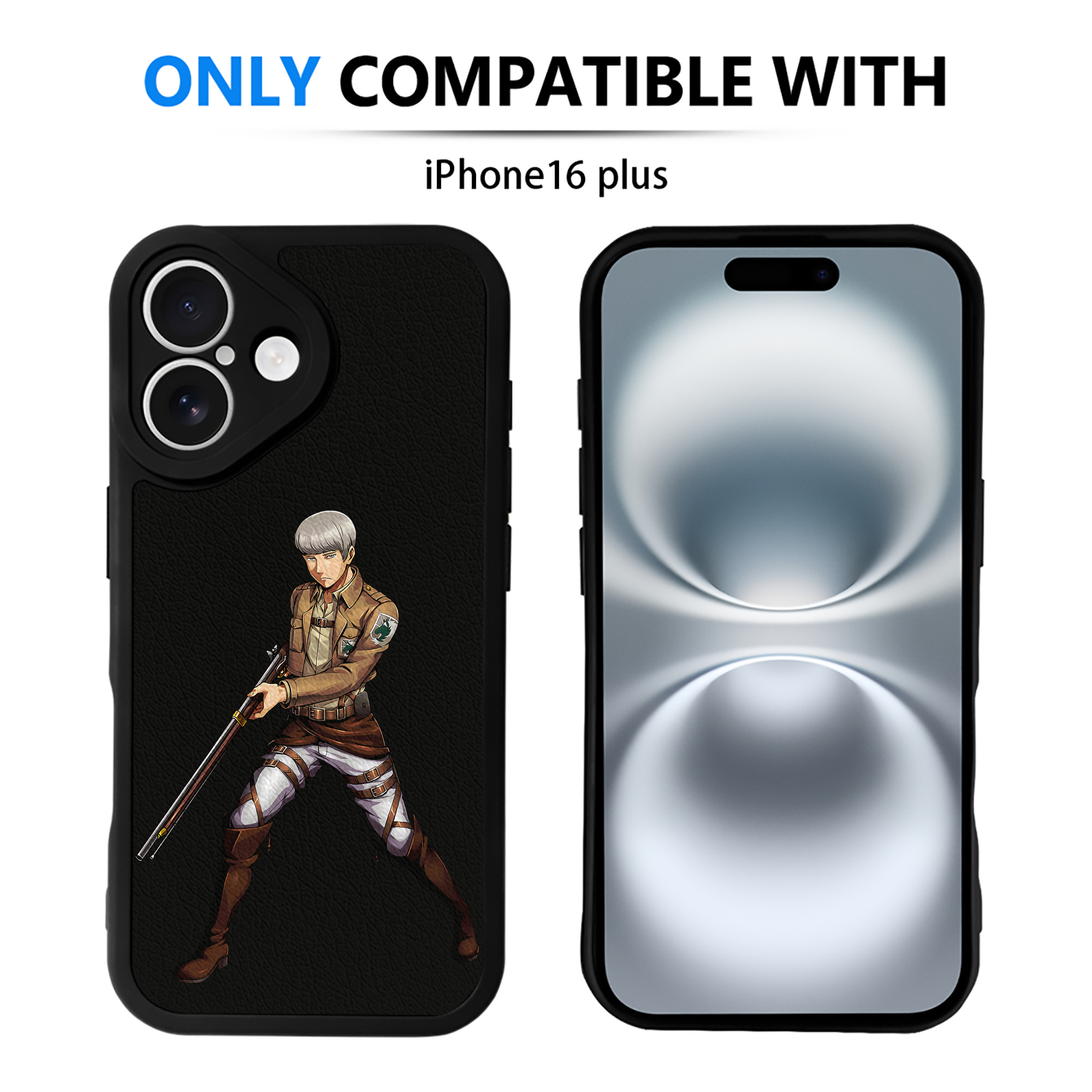 （画像用） 進撃の巨人 Attack on Titan 【iPhone 16シリーズ対応】シリコンスマホケース（レザー調） 材質：シリコン
